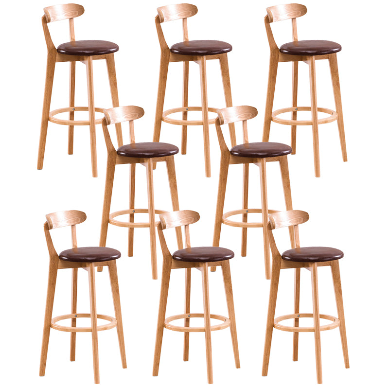 Contemporary Beech Home Barstool Matte Finish Upholstered Bar Stools