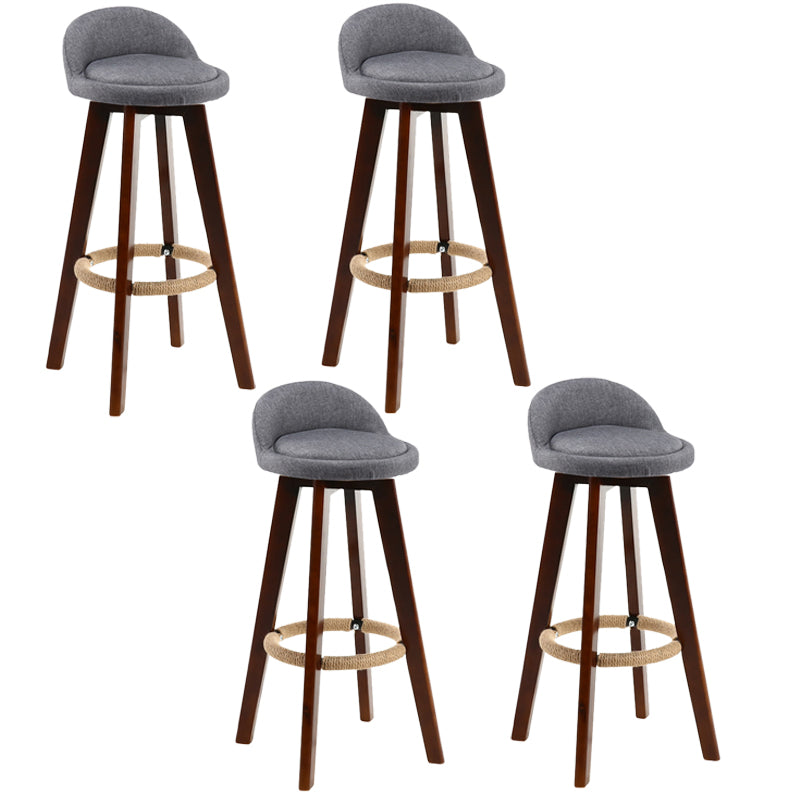 Contemporary Rubberwood Home Stool Footrest Upholstered Bar Stools