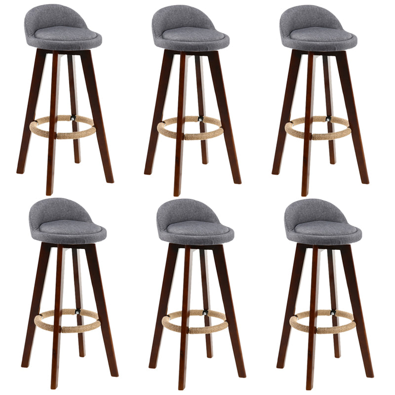 Contemporary Rubberwood Home Stool Footrest Upholstered Bar Stools