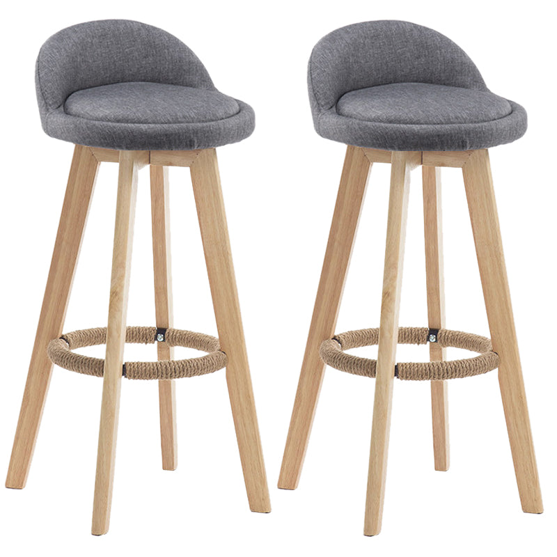 Contemporary Rubberwood Home Stool Footrest Upholstered Bar Stools