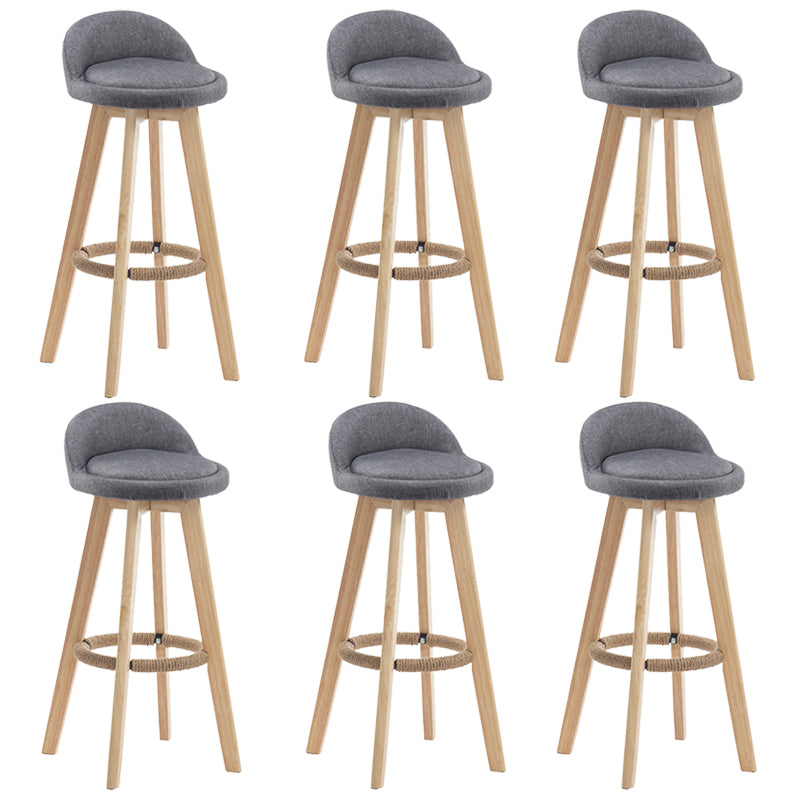 Contemporary Rubberwood Home Stool Footrest Upholstered Bar Stools