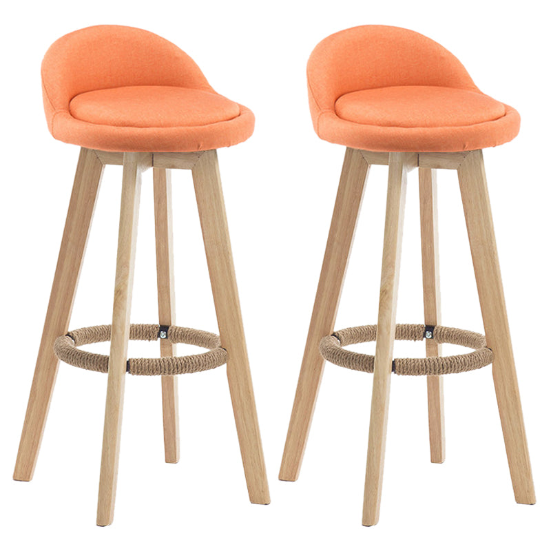 Contemporary Rubberwood Home Stool Footrest Upholstered Bar Stools