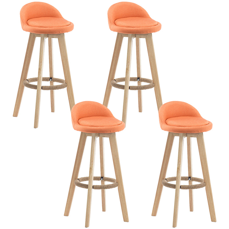 Contemporary Rubberwood Home Stool Footrest Upholstered Bar Stools