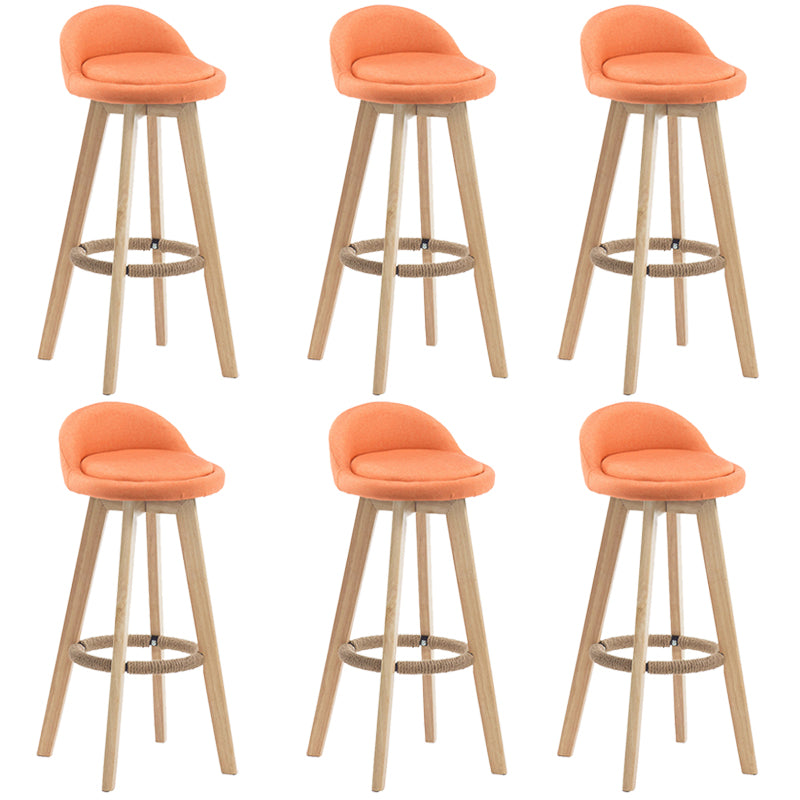 Contemporary Rubberwood Home Stool Footrest Upholstered Bar Stools