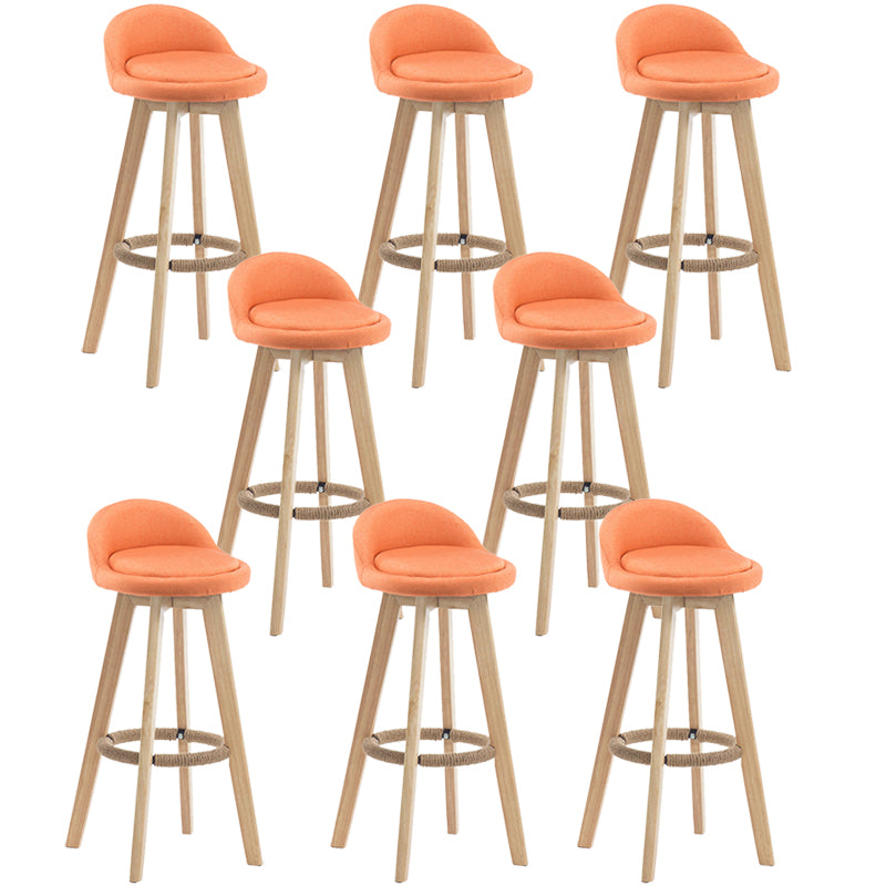 Contemporary Rubberwood Home Stool Footrest Upholstered Bar Stools