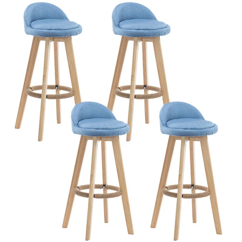 Contemporary Rubberwood Home Stool Footrest Upholstered Bar Stools