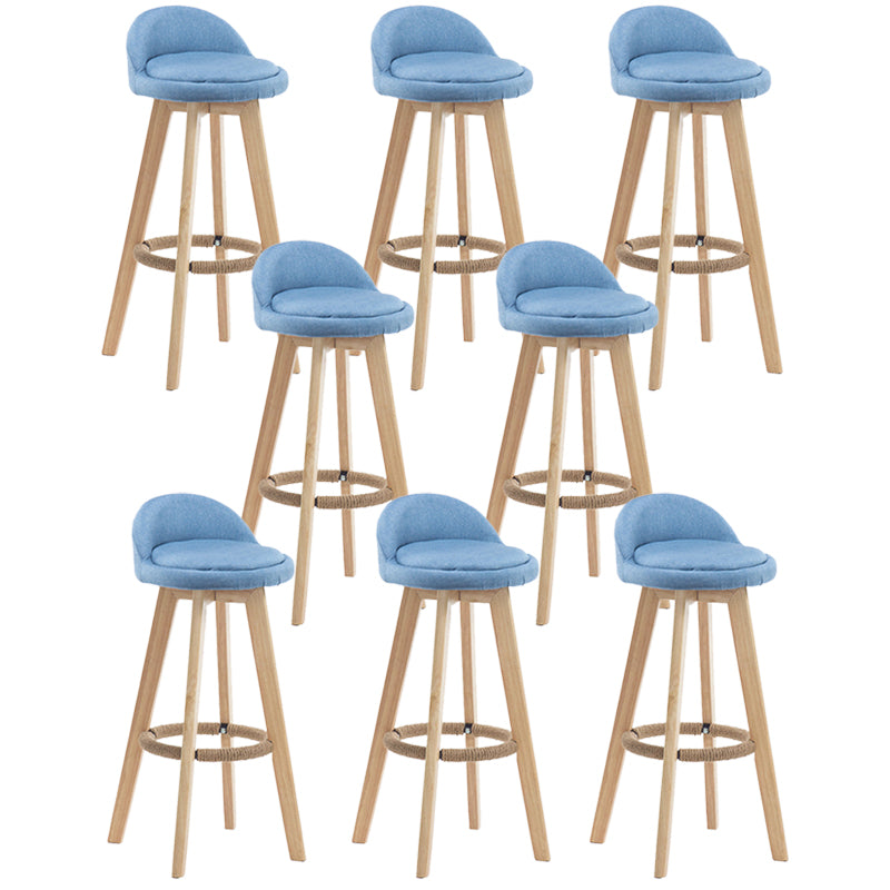 Contemporary Rubberwood Home Stool Footrest Upholstered Bar Stools