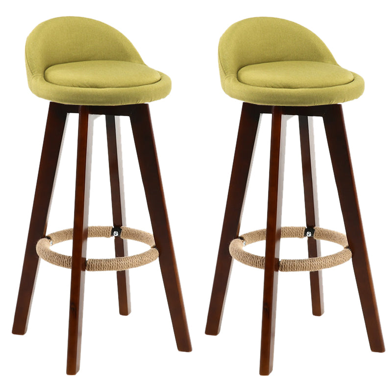 Contemporary Rubberwood Home Stool Footrest Upholstered Bar Stools
