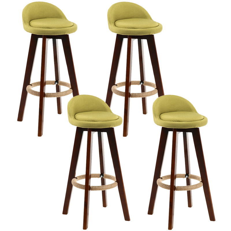 Contemporary Rubberwood Home Stool Footrest Upholstered Bar Stools