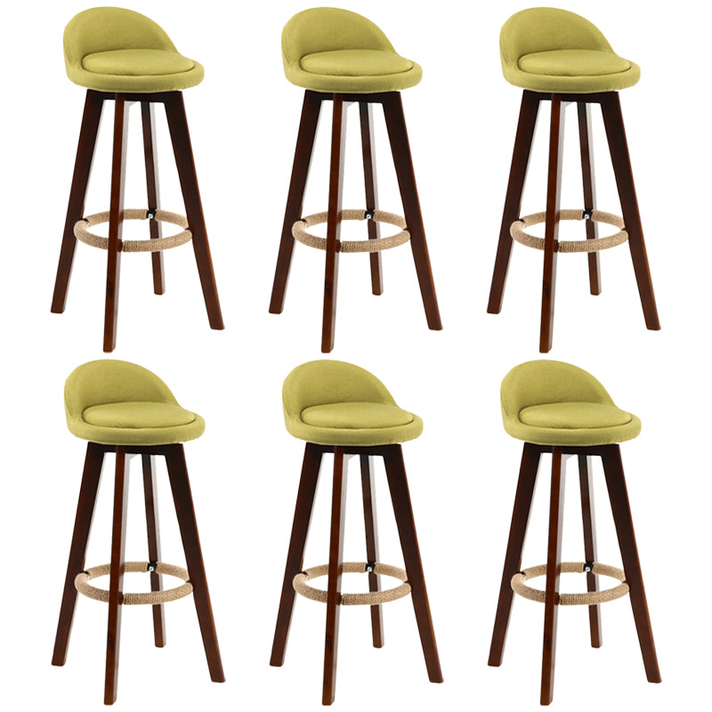 Contemporary Rubberwood Home Stool Footrest Upholstered Bar Stools