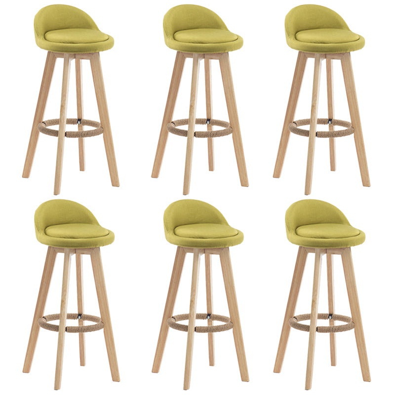 Contemporary Rubberwood Home Stool Footrest Upholstered Bar Stools