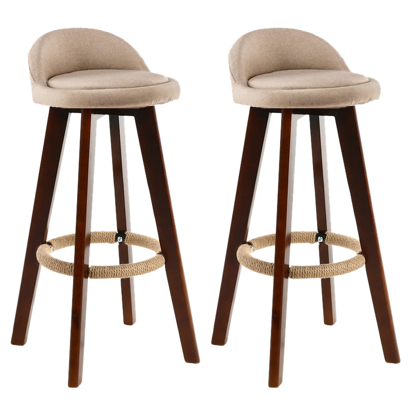 Contemporary Rubberwood Home Stool Footrest Upholstered Bar Stools