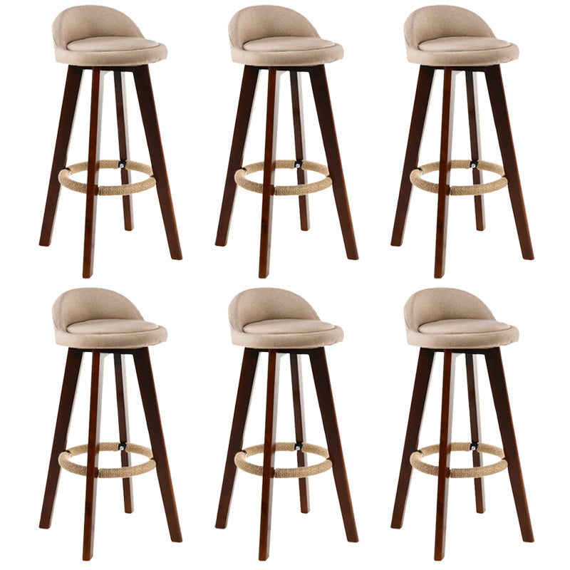 Contemporary Rubberwood Home Stool Footrest Upholstered Bar Stools