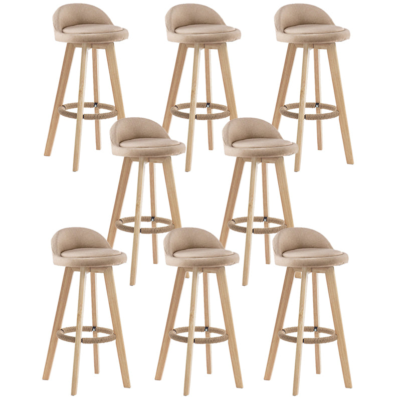 Contemporary Rubberwood Home Stool Footrest Upholstered Bar Stools