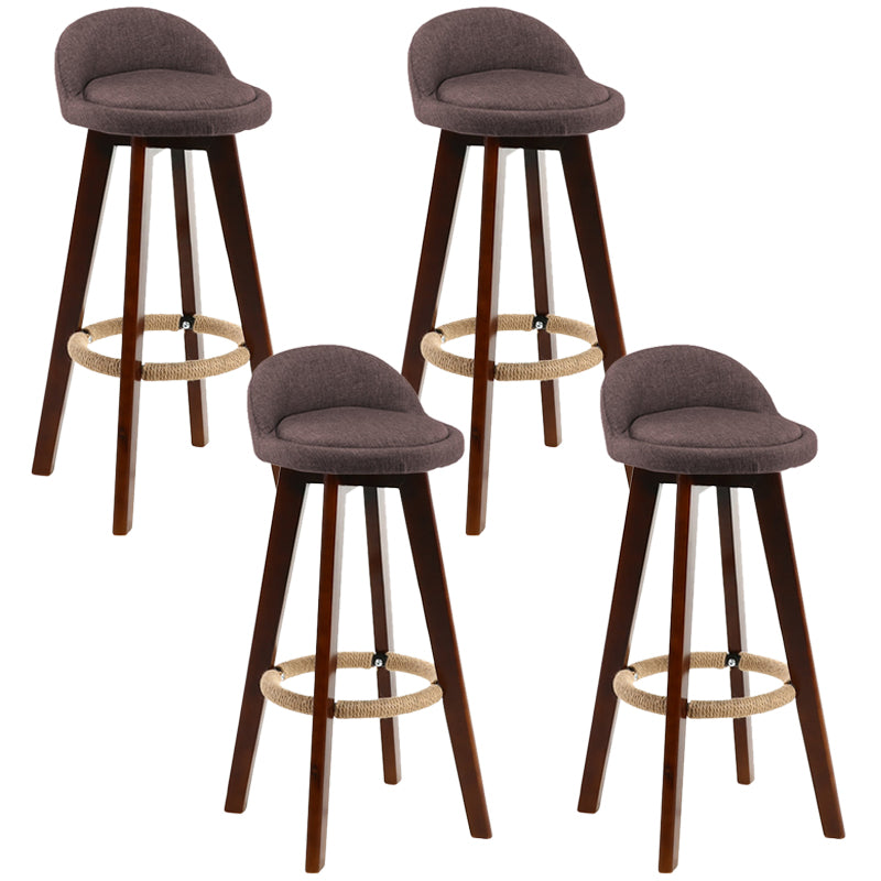 Contemporary Rubberwood Home Stool Footrest Upholstered Bar Stools