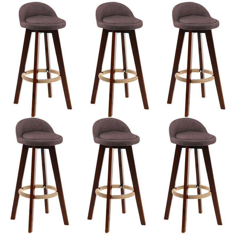Contemporary Rubberwood Home Stool Footrest Upholstered Bar Stools