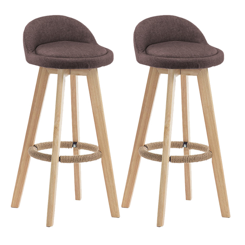 Contemporary Rubberwood Home Stool Footrest Upholstered Bar Stools