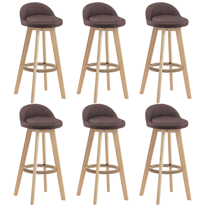 Contemporary Rubberwood Home Stool Footrest Upholstered Bar Stools
