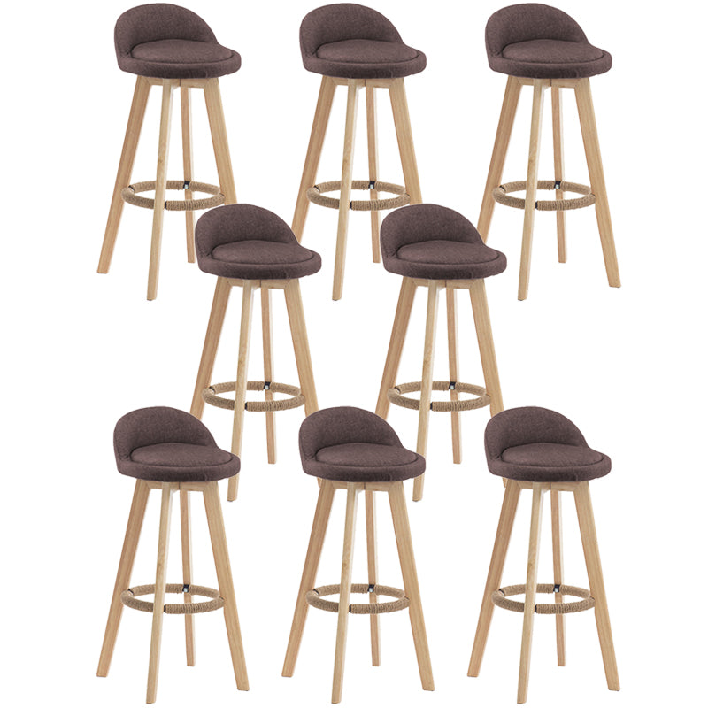 Contemporary Rubberwood Home Stool Footrest Upholstered Bar Stools