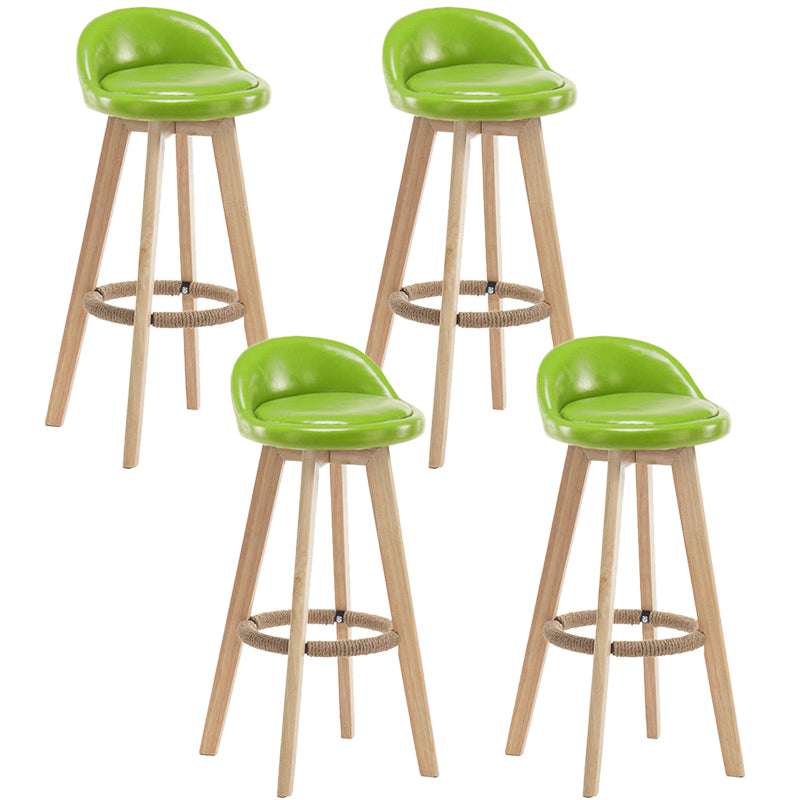 Contemporary Rubberwood Home Stool Footrest Upholstered Bar Stools
