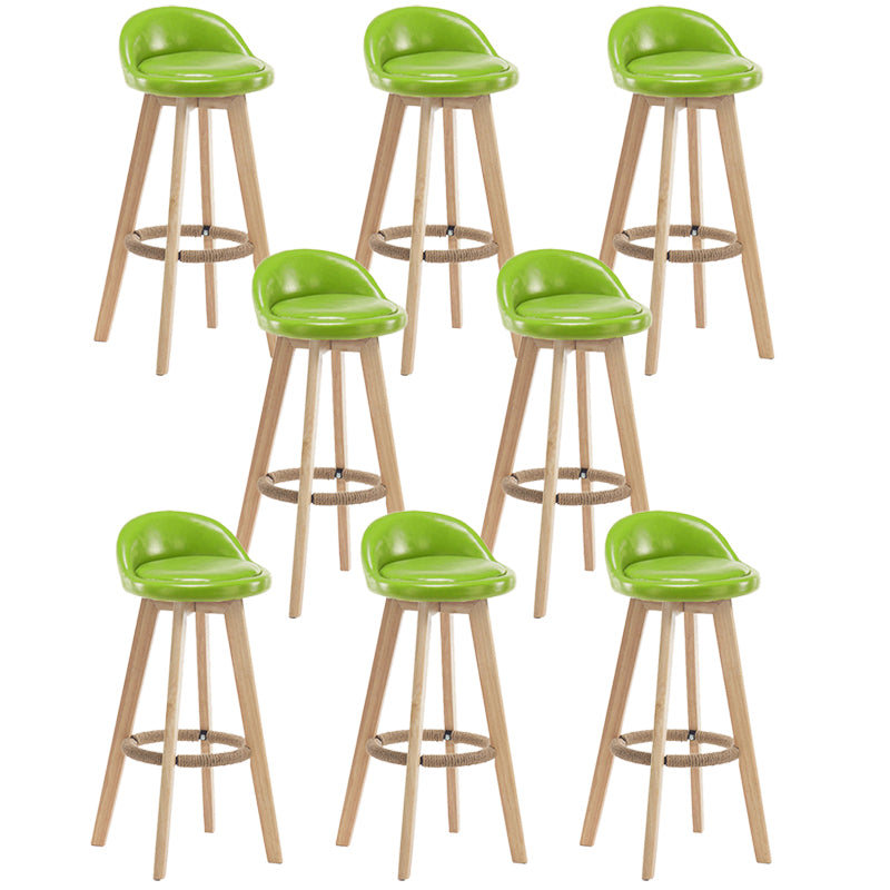Contemporary Rubberwood Home Stool Footrest Upholstered Bar Stools