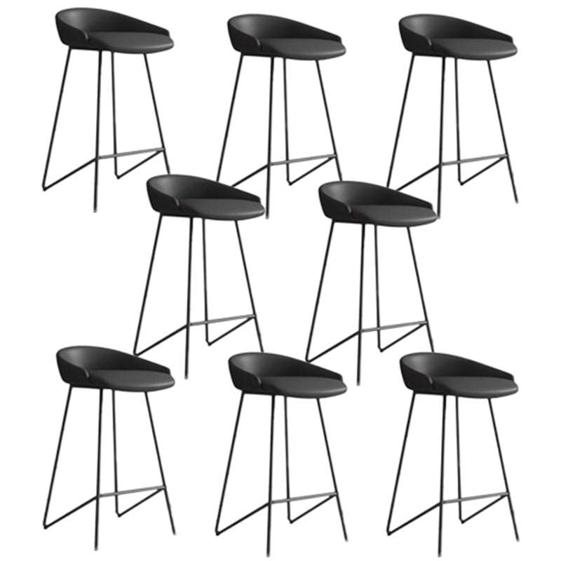 Faux Leather Armless Counter Stool Industrial Low Back Bar Stool