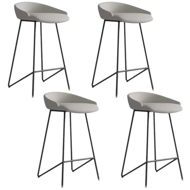 Faux Leather Armless Counter Stool Industrial Low Back Bar Stool