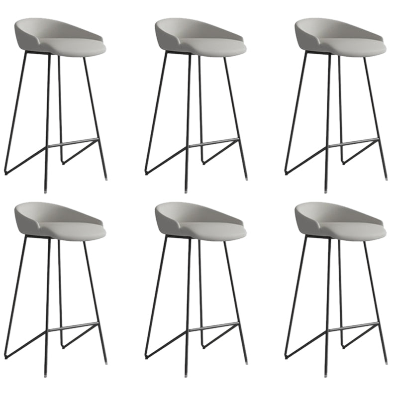 Faux Leather Armless Counter Stool Industrial Low Back Bar Stool