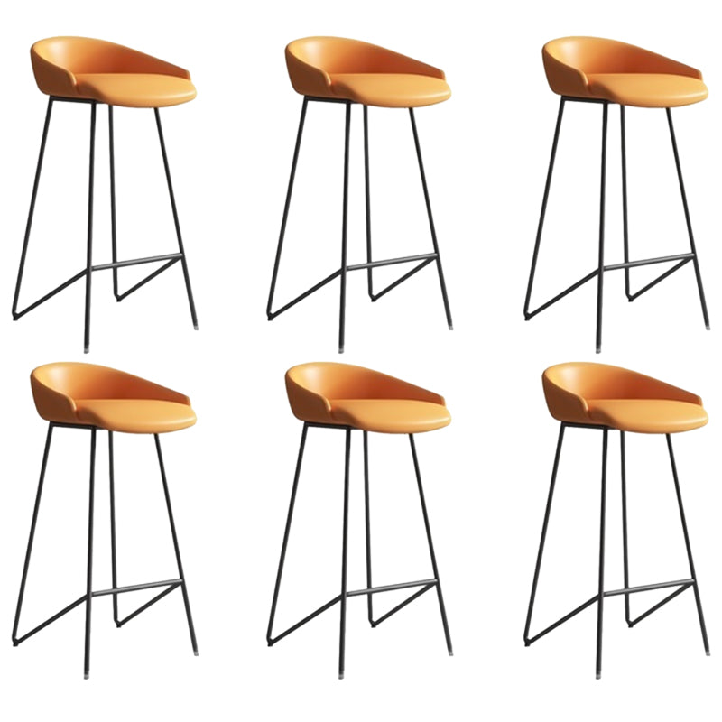 Faux Leather Armless Counter Stool Industrial Low Back Bar Stool
