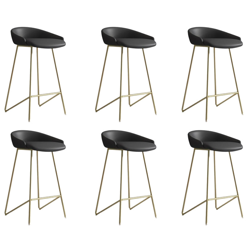 Faux Leather Armless Counter Stool Industrial Low Back Bar Stool