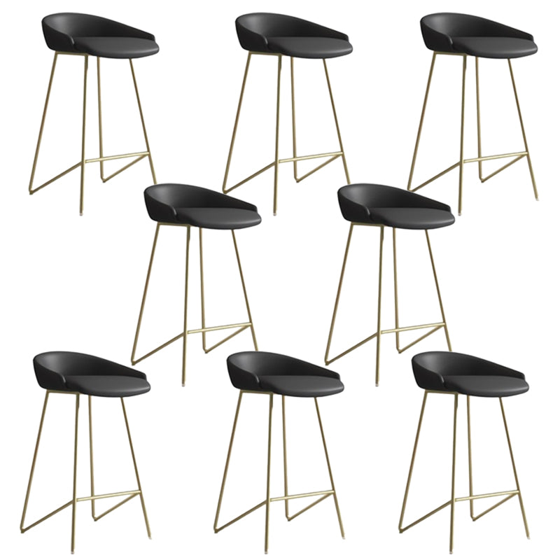 Faux Leather Armless Counter Stool Industrial Low Back Bar Stool
