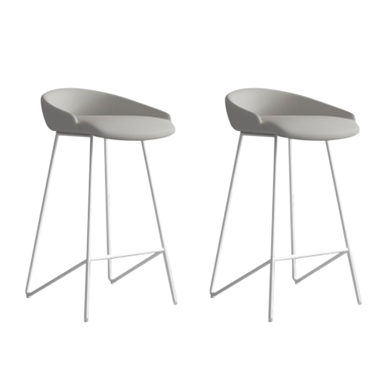 Faux Leather Armless Counter Stool Industrial Low Back Bar Stool