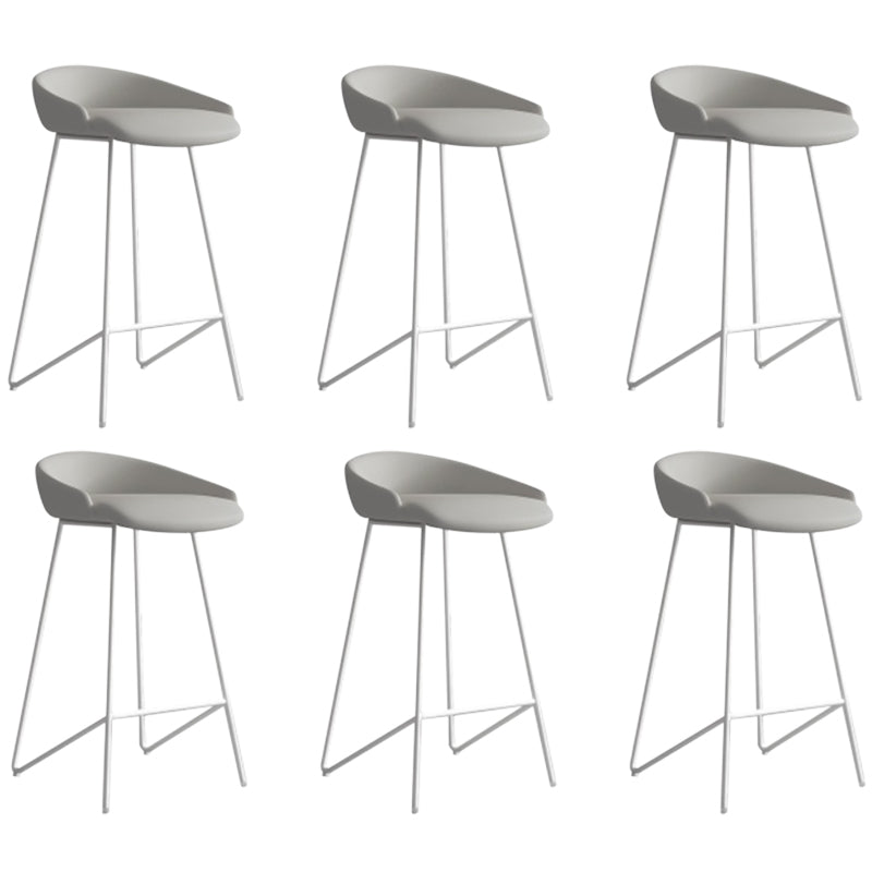 Faux Leather Armless Counter Stool Industrial Low Back Bar Stool