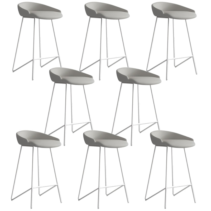 Faux Leather Armless Counter Stool Industrial Low Back Bar Stool