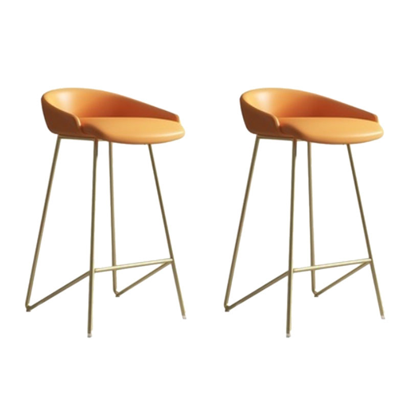 Faux Leather Armless Counter Stool Industrial Low Back Bar Stool