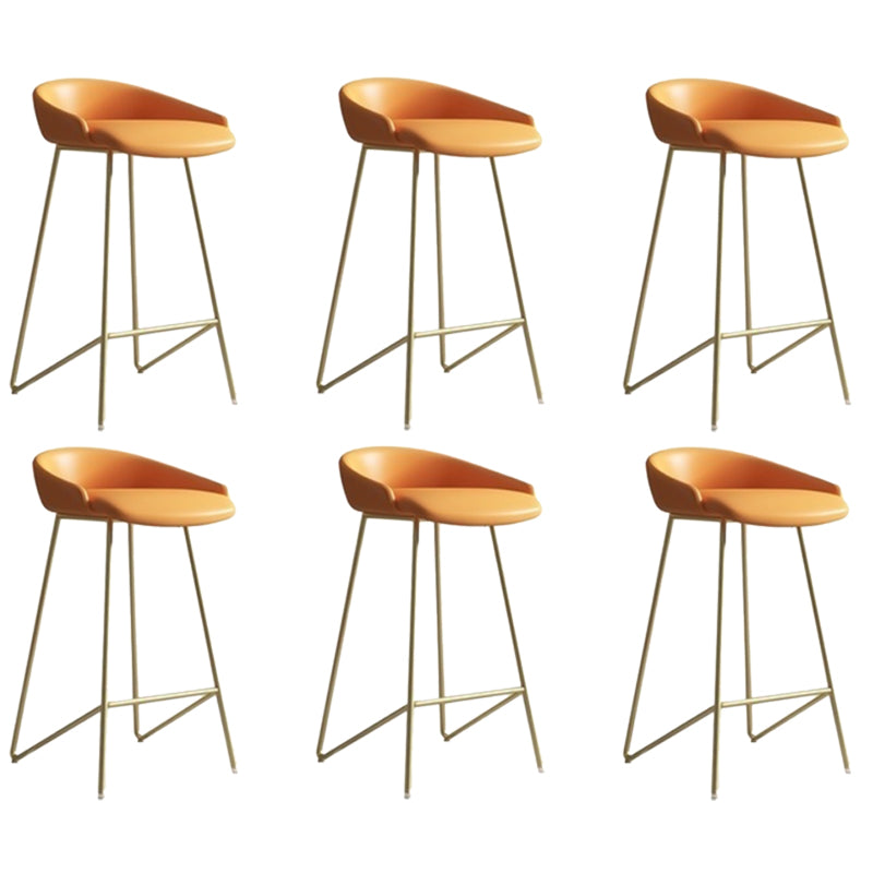 Faux Leather Armless Counter Stool Industrial Low Back Bar Stool