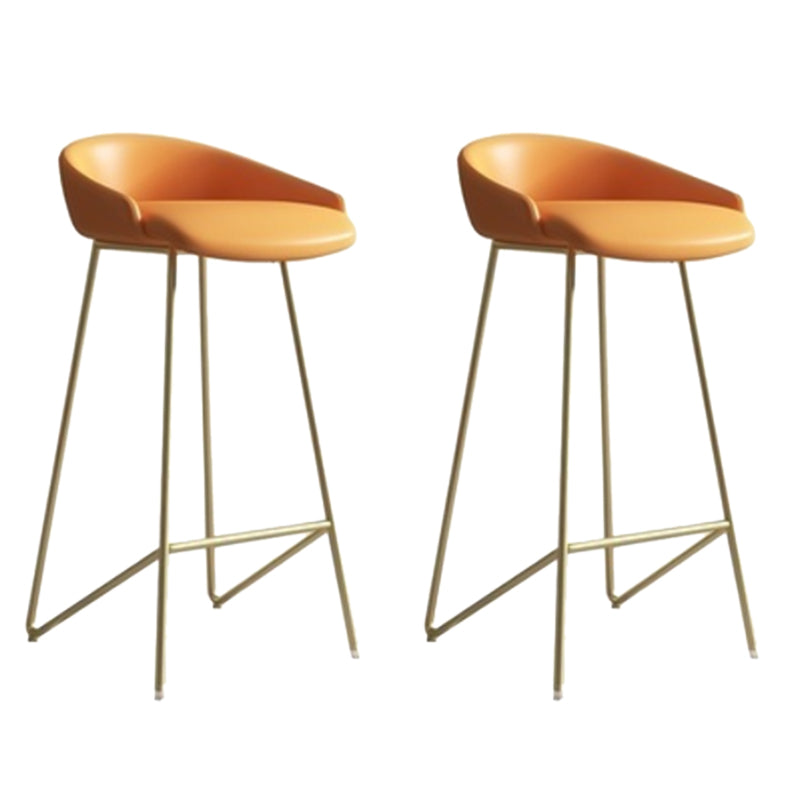 Faux Leather Armless Counter Stool Industrial Low Back Bar Stool