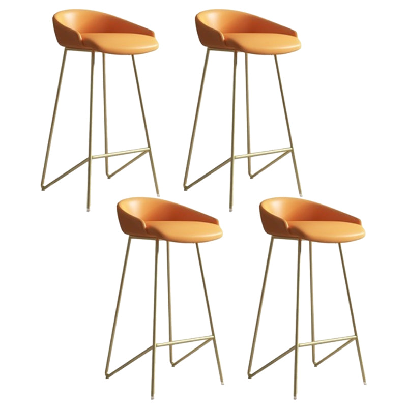 Faux Leather Armless Counter Stool Industrial Low Back Bar Stool