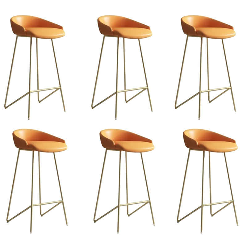 Faux Leather Armless Counter Stool Industrial Low Back Bar Stool