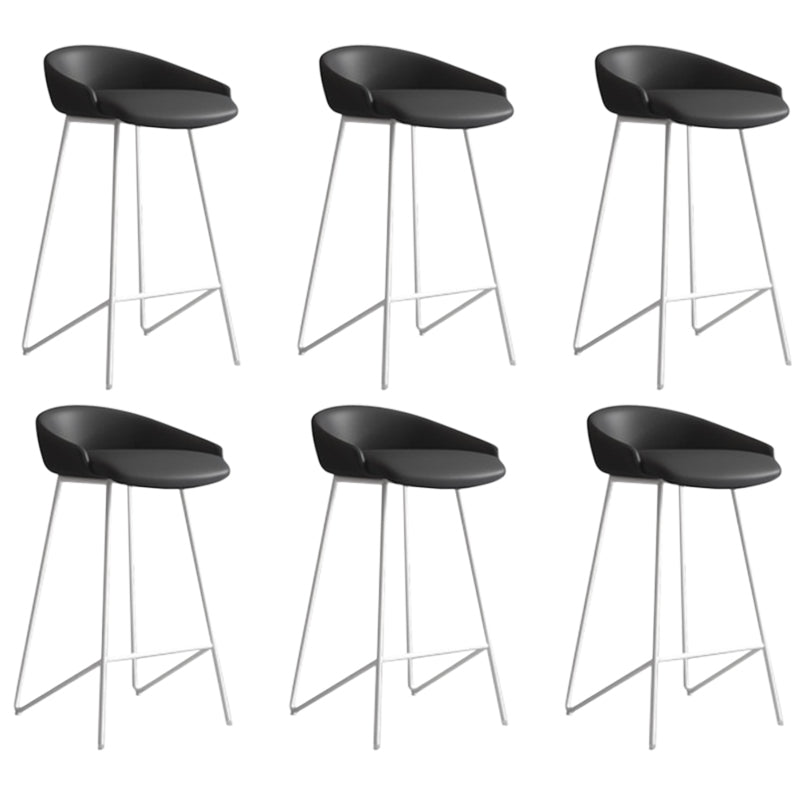 Faux Leather Armless Counter Stool Industrial Low Back Bar Stool
