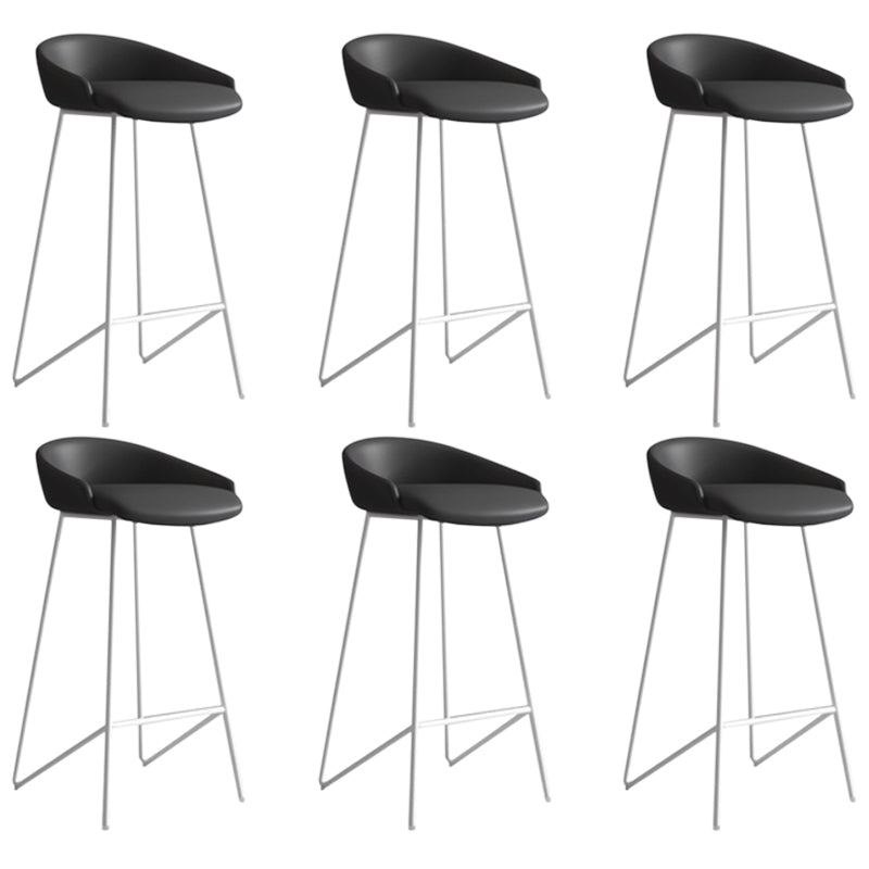 Faux Leather Armless Counter Stool Industrial Low Back Bar Stool