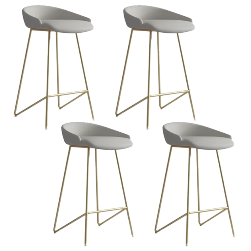 Faux Leather Armless Counter Stool Industrial Low Back Bar Stool