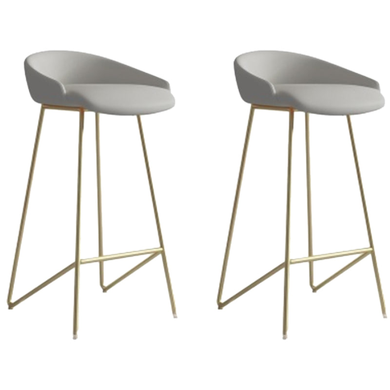 Faux Leather Armless Counter Stool Industrial Low Back Bar Stool