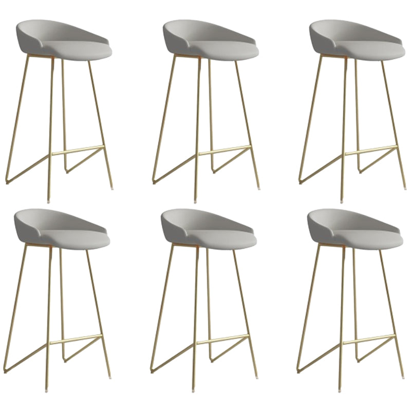 Faux Leather Armless Counter Stool Industrial Low Back Bar Stool