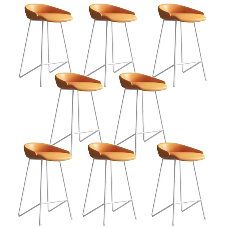 Faux Leather Armless Counter Stool Industrial Low Back Bar Stool