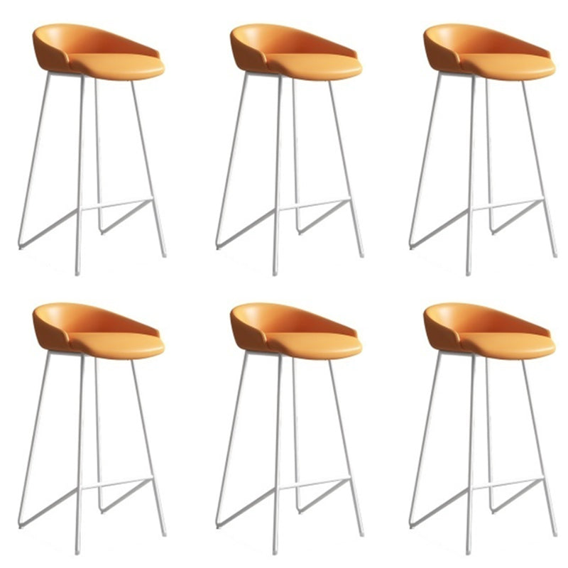 Faux Leather Armless Counter Stool Industrial Low Back Bar Stool