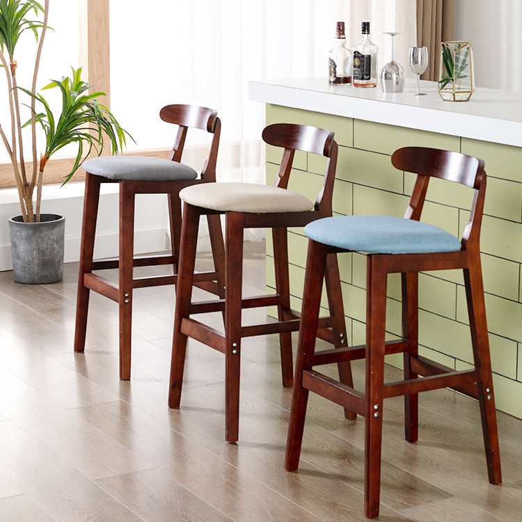 Modern Milk Tea Shop Footrest Stool Matte Finish Upholstered Bar Stools