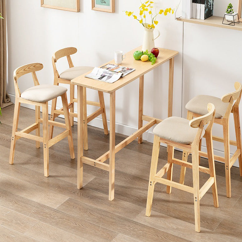 Modern Milk Tea Shop Footrest Stool Matte Finish Upholstered Bar Stools