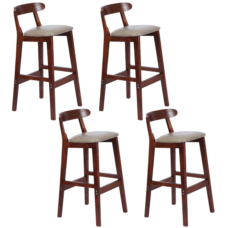 Modern Milk Tea Shop Footrest Stool Matte Finish Upholstered Bar Stools