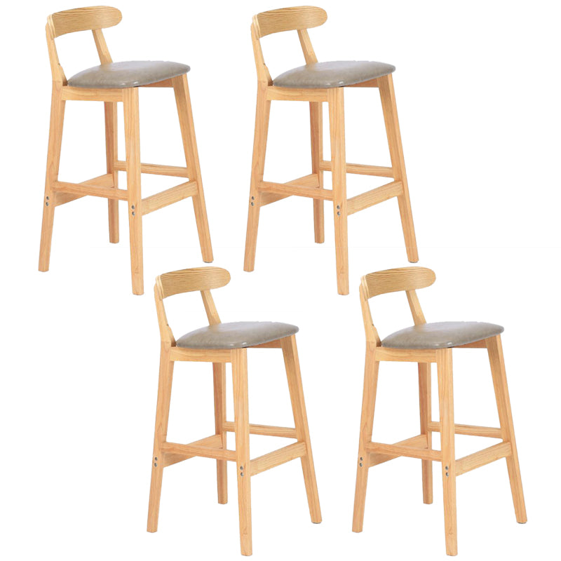 Modern Milk Tea Shop Footrest Stool Matte Finish Upholstered Bar Stools